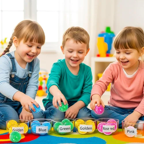 Miniatura 7 de Pllieay 24 bolas inflables con purpurina, 1.260 in, 6 colores, para regalos de fiesta de niños y rellenos de bolsas de regalos, relleno de bolsas
