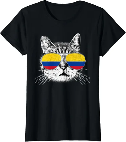 Miniatura 48 de Camisa de bandera de Colombia, orgullo colombiano, gato, hombres, mujeres, niños, camiseta de regalo