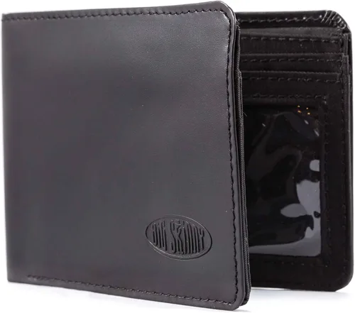 Big Skinny Cartera delgada de piel para hombre, con capacidad para hasta 30 tarjetas