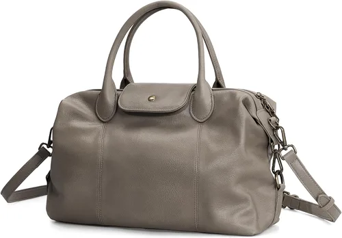 befen Bolso de mano vintage de cuero genuino para mujer, bolso de mano con asa superior, bolso de cuero grande, bandolera de hombro