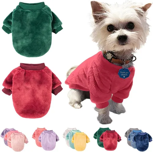 Miniatura 20 de FabriCastle Suéter pequeño para perro, paquete de 3 ropa para perros y gatos, chaquetas suaves y cálidas para perros pequeños, niños y niñas