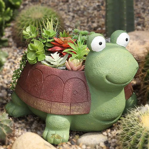 Miniatura 7 de awcnilacav Molde de silicona para maceta de tortuga para suculentas, de resina, para plantas, animales, maceta, figuritas de jardín, decoración al