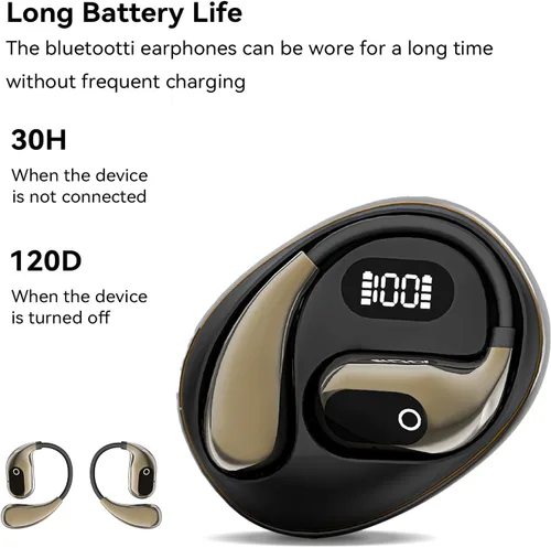 Miniatura 7 de OWS - Auriculares inalámbricos Bluetooth 5.4, auriculares inalámbricos con ganchos para las orejas y micrófono, IPX5 impermeable, rango 64H