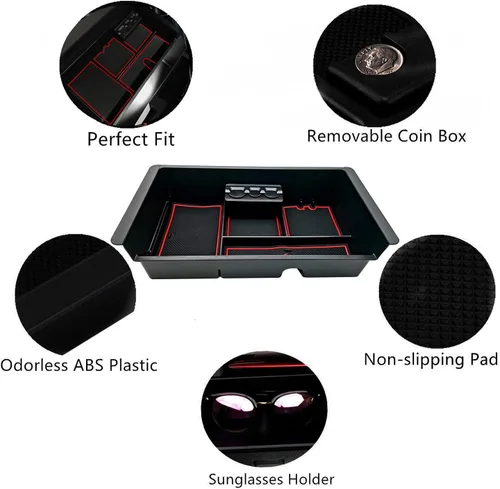Miniatura 6 de Organizador de bandeja de consola central compatible con accesorios GMC Sierra 2014-2018, (2015-2020) Yukon/Chevy Tahoe Silverado Suburban, caja
