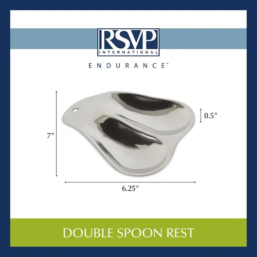 Miniatura 8 de RSVP Stainless Steel Double Spoon Rest. 7