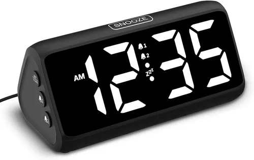 Miniatura 9 de Reloj despertador Netzu extra fuerte para personas que duermen pesadas, relojes despertador RGB para dormitorios para adultos mayores y niños, reloj