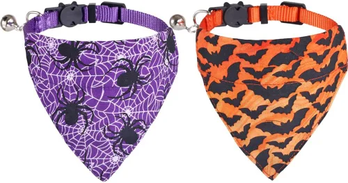 Miniatura 19 de Collares de gato KZHAREEN para Pascua, separables con bandana y campana, collar ajustable para gatito, perrito pequeño, niñas y niños Pascua-2