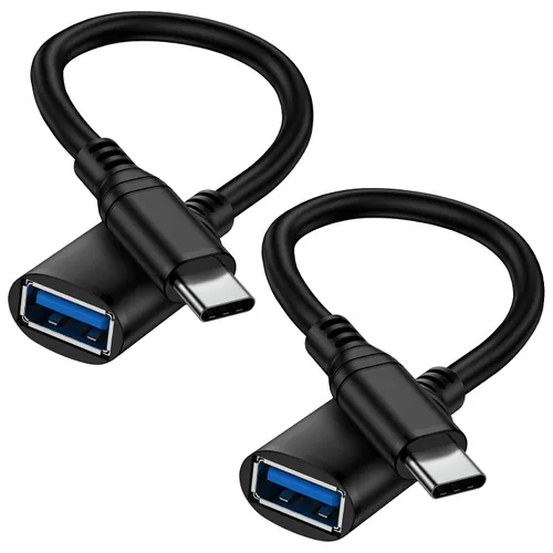 Cable adaptador USB C a USB A para Samsung Galaxy S26 Ultra S26 S26+ 25 Ultra/FE 24+ S23 S22 S21 A07 A17 A16 A55 A35 A56, paquete de 2 cables OTG