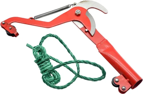 Miniatura 7 de Herramienta de corte de ramas de árbol con cuerda para poda elevada, color rojo