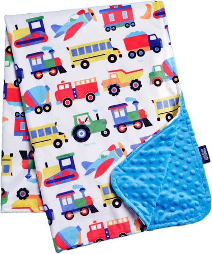 Miniatura 7 de Wildkin Manta de felpa para bebé, comodidad suave y acogedora, ideal para niños pequeños, viajes y guardería, rayas azules