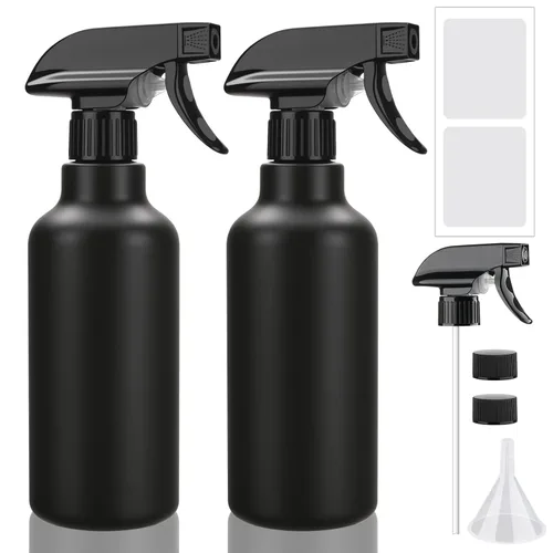 Miniatura 11 de Botella pulverizadora de plástico de 16.9 onzas, botellas vacías de pulverización, contenedor recargable, rociador de gatillo para soluciones