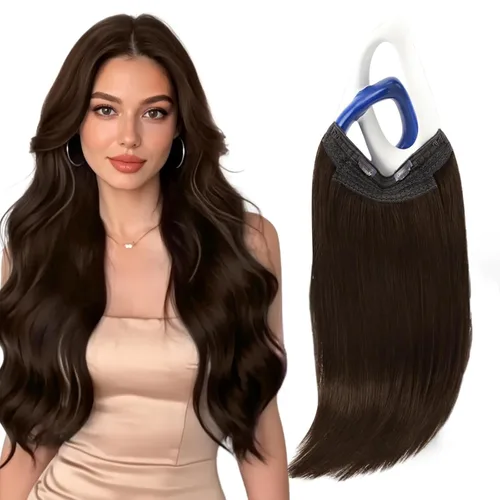 Miniatura 38 de Sunny Hair - Extensiones de cabello humano con banda invisible, color rubio platino (#60), 20 pulgadas