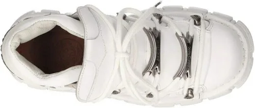Miniatura 8 de New Rock 106N Tower - Botas de tobillo para mujer, 100% piel, estilo gótico, con plataforma punk, a la moda