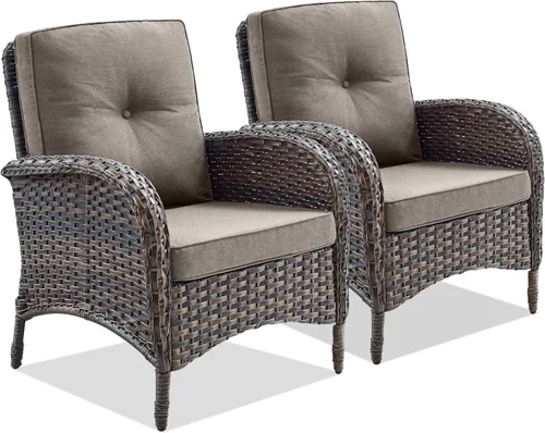 Miniatura 35 de Belord Banco planeador para exteriores, sofá biplaza para patio, capacidad de peso de 500 libras, sofá de mimbre de 2 plazas, muebles pequeños