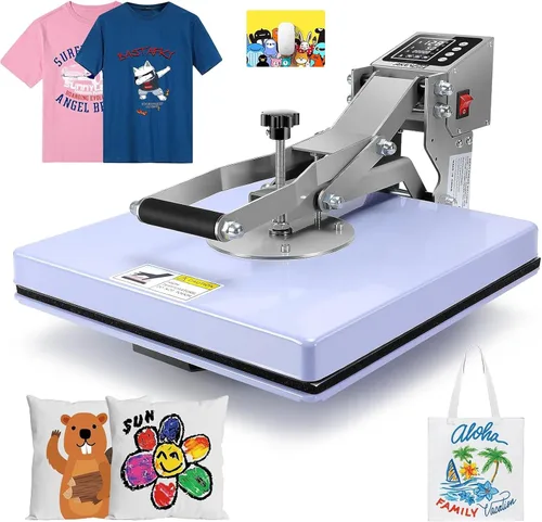 Miniatura 9 de WHUBEFY Máquina de prensa térmica para camisetas, máquina de prensa de calor de 15 x 12 pulgadas, prensa de transferencia de impresión de camisas