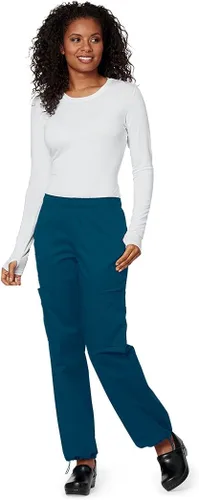 Miniatura 2 de Cherokee Pantalones médicos para mujer, ropa de trabajo, Core Stretch Mid Rise Pull-On Cargo 4005