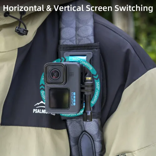 Miniatura 4 de Mochila para mochila con gancho universal en J de bola compatible con GoPro Hero 13/12/11/10/9/8/7/(2018)/6/5 Negro, DJI Osmo Action 5 pro/4/3