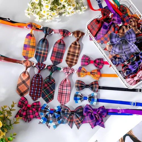 Miniatura 4 de Reginary, Juego de 100 Piezas de Collar de Corbatín para Perro Incluye 40 Corbatas para Perros y 30 Corbatines para Cachorros, 30 Flores de Collar