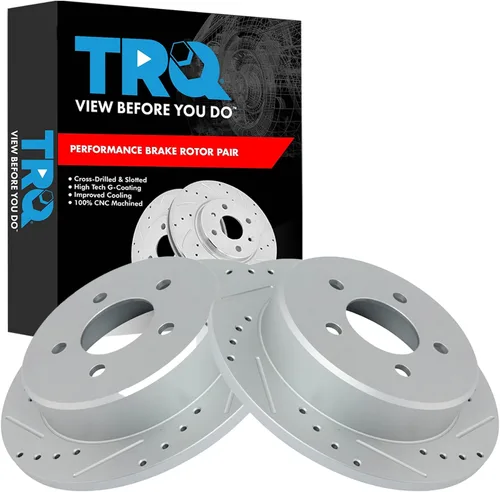Miniatura 251 de TRQ Juego de rotores de freno de rendimiento trasero con revestimiento G premium compatible con Mazda 6 2014-2021