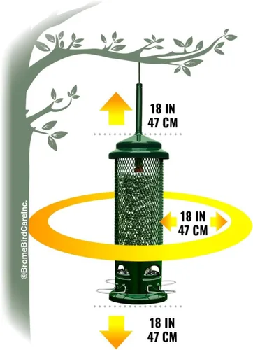 Miniatura 8 de Squirrel Buster Legacy - Comedero para pájaros a prueba de ardillas para aves silvestres, 4 perchas extraíbles de metal, capacidad de semillas