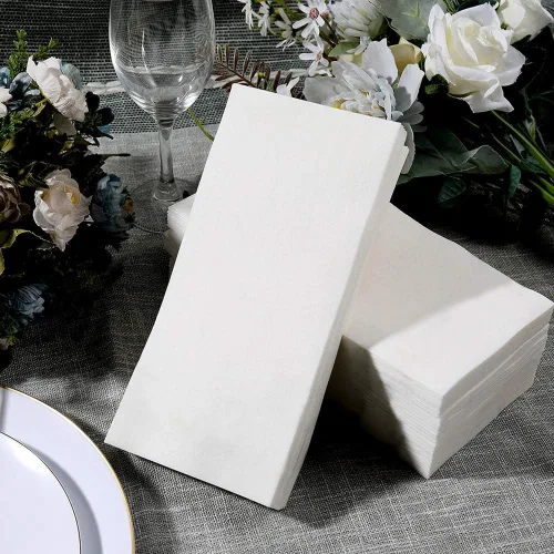 Miniatura 6 de FOCUSLINE 100 servilletas de baño desechables, toallas de papel suave y absorbente, toallas de mano de papel para baño, cocina, cena o evento