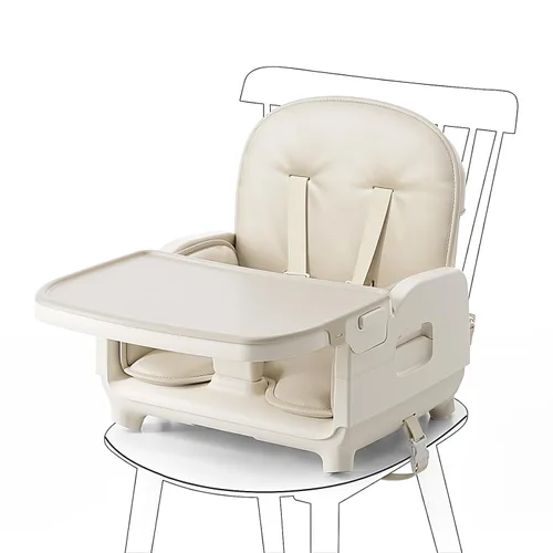 Miniatura 9 de Obee Odee Silla Alta Portátil 3 en 1 para Bebés y Niños Pequeños, Silla Alta Plegable Convertible Fácil de Limpiar para Infantes con Patas Beige