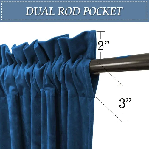 Miniatura 258 de RYB HOME Cortinas opacas de terciopelo para dormitorio, aislamiento térmico, privacidad, luz solar, bloqueo de calor, cortinas lujosas con bolsillo