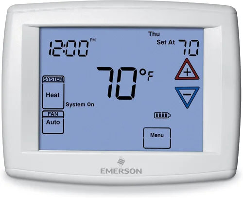 Miniatura 2 de White Rodgers Emerson 1F95-1277 termostato programable táctil de 7 días, color blanco & Emerson termostatos F145-1328 sensor remoto