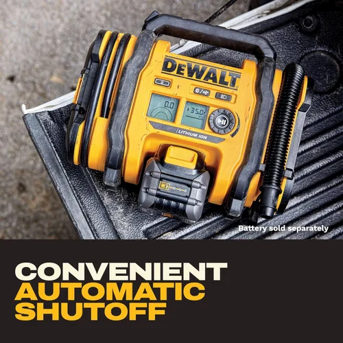 Miniatura 5 de DEWALT Inflador de neumáticos, compresor de aire portátil de 20V MAX, bomba de aire para automóvil con apagado automático, luz LED, solo herramienta