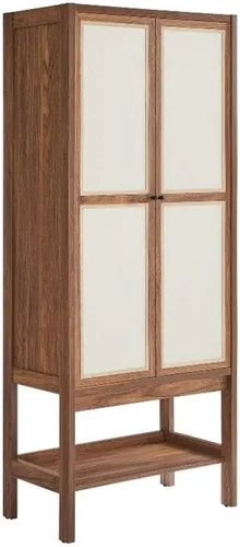 Miniatura 14 de Modway Capri Mid-Century - Cama de tamaño Queen moderna en nogal con cabecero y estribo