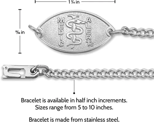 Miniatura 2 de MEDICALERT Pulseras de alerta médica para mujeres y hombres, pulseras de identificación médica para mujeres Pulsera de grabado personalizada