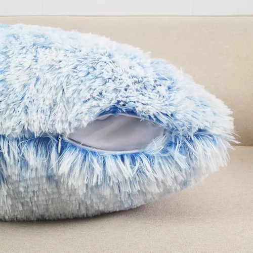 Miniatura 4 de DECOBIRD Funda de almohada de 18 x 18 pulgadas, extra suave, lumbar, peluda, de piel sintética, decoración del hogar, funda de cojín de doble cara