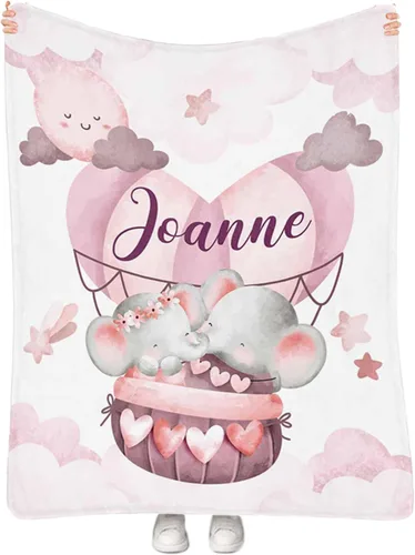 Miniatura 15 de Manta personalizada para niñas con nombre, manta personalizada de perezoso y mariposa, manta de forro polar suave para recién nacidos, baby shower