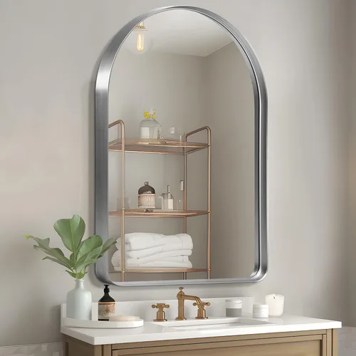 Miniatura 28 de NicBex Espejo de tocador de baño de 32 x 22 pulgadas, espejo de pared con marco de aleación para tocador de baño, dormitorio, pasillo y decoración