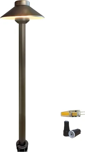 Miniatura 7 de COLOER - Iluminación de bajo voltaje para pasarela de latón para exteriores con acabado en bronce, paquete de 1 unidad con bombilla LED G4, 9-17V