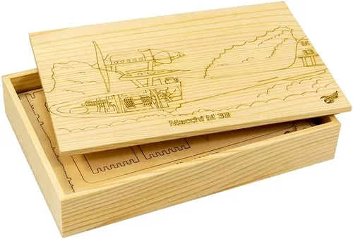 Miniatura 3 de Viloga Rompecabezas de madera 3D, modelo de aviones, marco de avión modelo de madera de balsa Macchi M33, kit de modelo de corte láser, marco