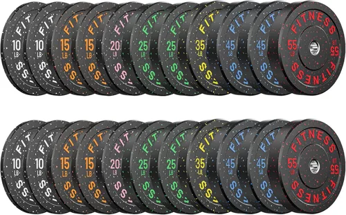 Miniatura 50 de Papababe Placas de peso, juego de placas de pesas de 2 pulgadas, placas de peso de goma protectoras para el suelo, placas de parachoques de 10 a 600