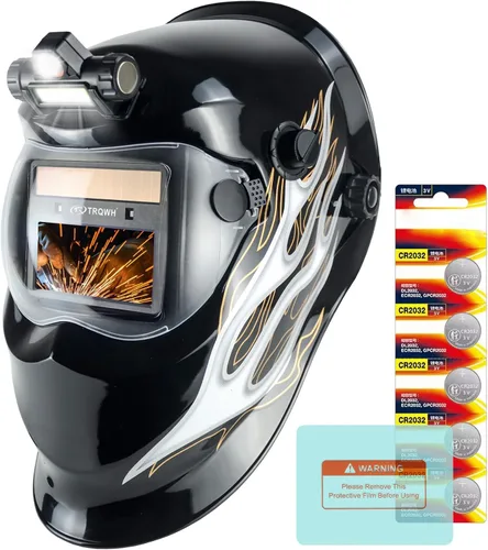 Miniatura 9 de TRQWH Casco de soldadura de oscurecimiento automático con campana de soldadura de color real con luz solar, 2 sensores de arco, máscara de soldadura