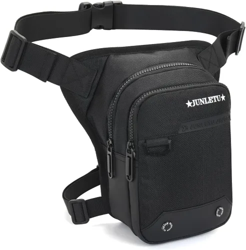 HUANLANG Bolsa de pierna caída para hombres y mujeres, bolsa de muslo para motocicleta con arnés de pierna extraíble para actividades al aire libre