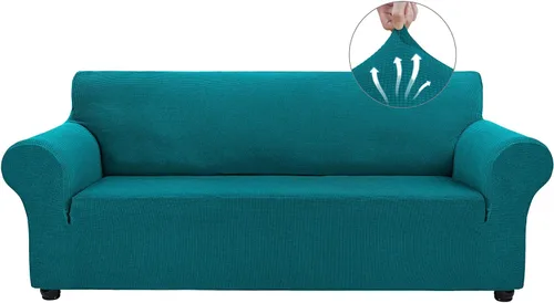 Miniatura 9 de Asnomy Fundas de sofá para sofá de 2 cojines, fundas elásticas para sofá biplaza, protector de mascotas, fundas de muebles para perros y gatos, tela