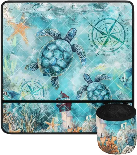 Miniatura 31 de Alfombrilla para máquina de coser con estampado de manzanas rojas para mesa con bolsillos, resistente al polvo, compatible con máquina de coser
