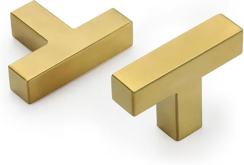 Miniatura 26 de Goldenwarm Paquete de 10 manijas cuadradas de bronce champán de 3 pulgadas (2.992 in) para armarios de cocina, armarios, aparadores y accesorios