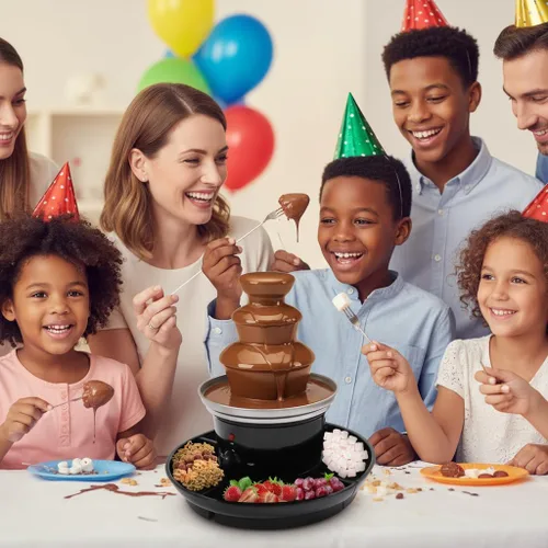 Miniatura 5 de Máquina de fuente de chocolate de 3 niveles con plato de fruta, fuente de fondue de chocolate para fiestas, entretenimiento en el hogar, diseño