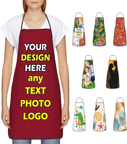 Miniatura 30 de Delantales impermeables personalizados para diseñar tu propia foto logotipo texto para cocinar hornear 28.3 x 20.4 pulgadas