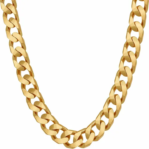 LIFETIME JEWELRY Collares de cadena de eslabones cubanos de 0.315in para mujeres y hombres, chapados en oro de 24 quilates, Chapado en oro, No es