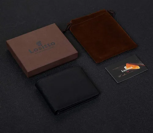 Miniatura 7 de Billetera Bifold para hombre - RFID bloqueo de cuero de vaca Vintage Travel Wallet