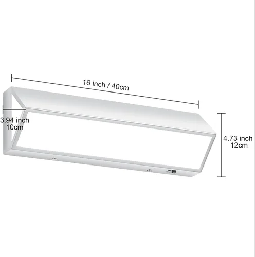 Miniatura 2 de Barra de luz LED moderna para tocador de baño (16 pulgadas, 5 CCT, regulable), accesorios de iluminación de pared de baño de acrílico moderno sobre