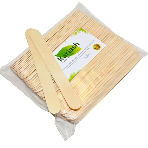 Miniatura 2 de Karlash Palitos de cera grandes, palitos de cera de madera, espátulas aplicadoras para depilación de cejas y cuerpo (paquete de 100)