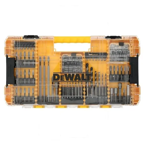 DEWALT TOUGH GRIP - Juego de puntas para destornillador de 120 piezas, vástago hexagonal de 1/4 de pulgada, listo para impacto, acero aleado,