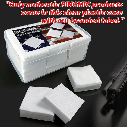 Miniatura 2 de PINGMIC Parches de limpieza de pistolas de 1800/1400/600 en caja, paño altamente absorbente de 2", parches de pistola sin pelusa para .22 a .45 Cal